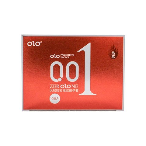 Bao cao su OLO 0.01 Đỏ - Siêu mỏng nóng ấm - Hộp 10 cái