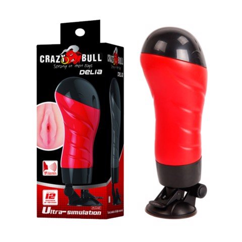 Âm đạo giả dính tường 12 tần số rung - Crazy Bull Red Delia
