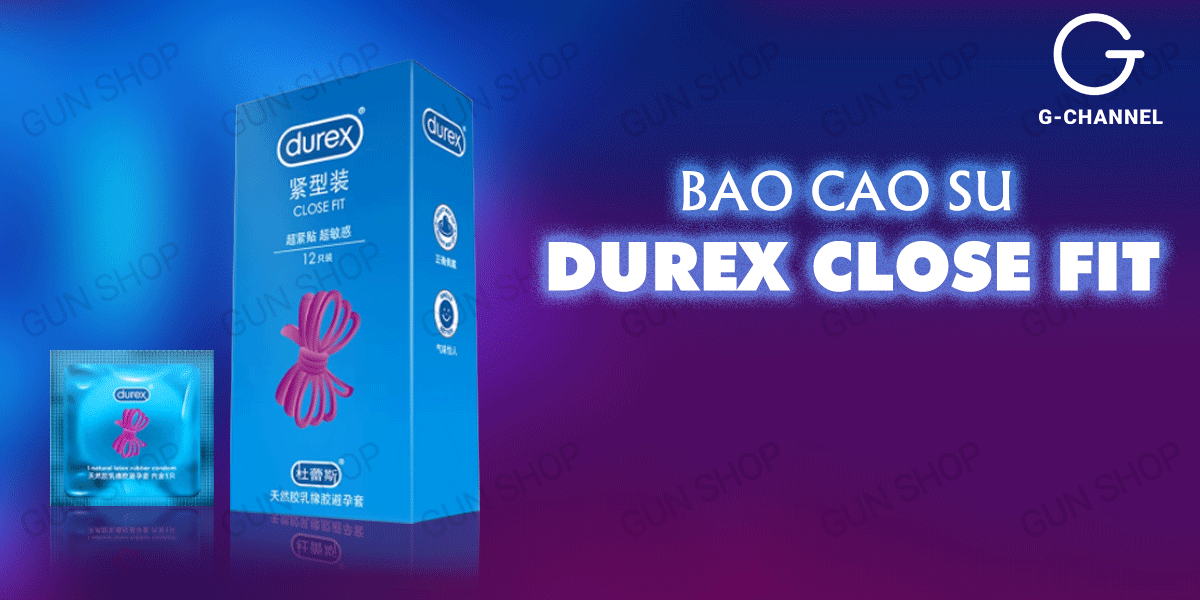 Bao cao su Durex Close Fit - Ôm khít, 49mm - Hộp 12 cái