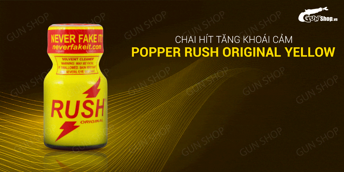 Chai hít tăng khoái cảm Popper Rush Original Yellow - Chai 10ml