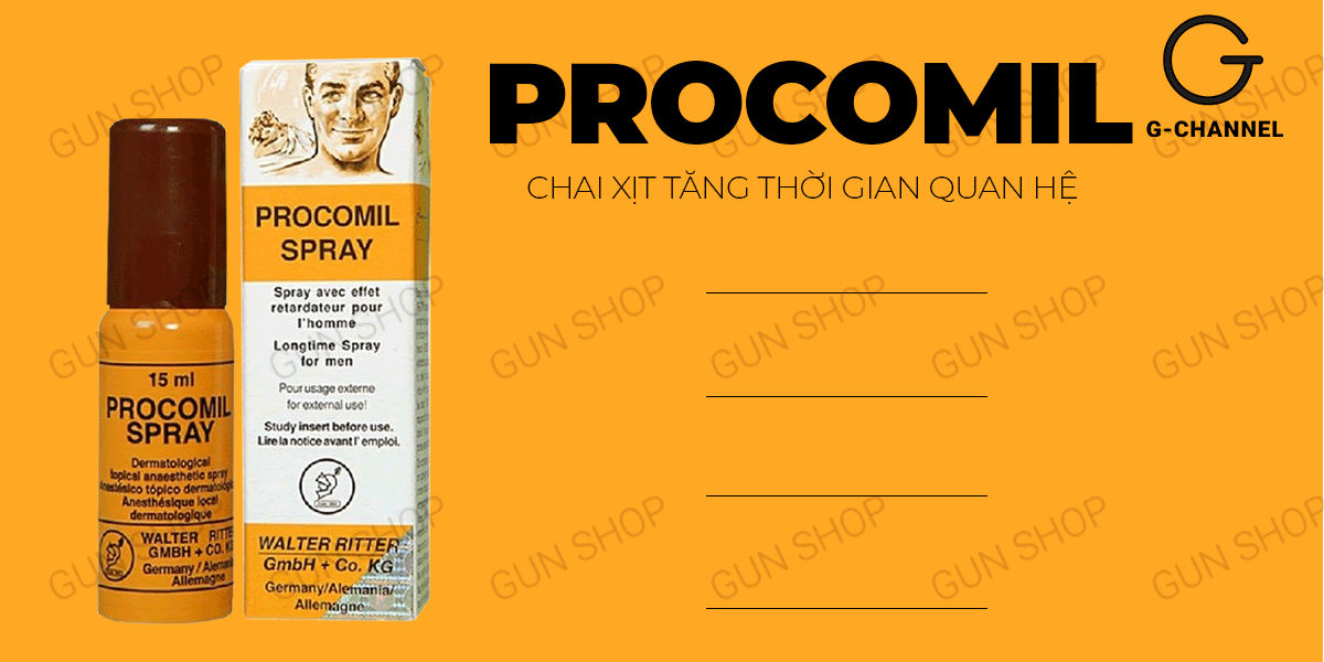 Chai xịt Đức Procomil - Kéo dài thời gian - Chai 15ml