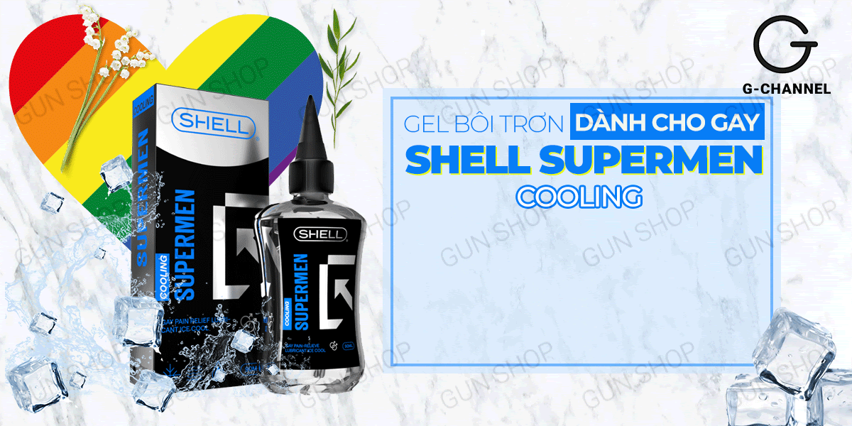 Gel bôi trơn hậu môn mát lạnh - Shell Supermen Cooling - Chai 90ml
